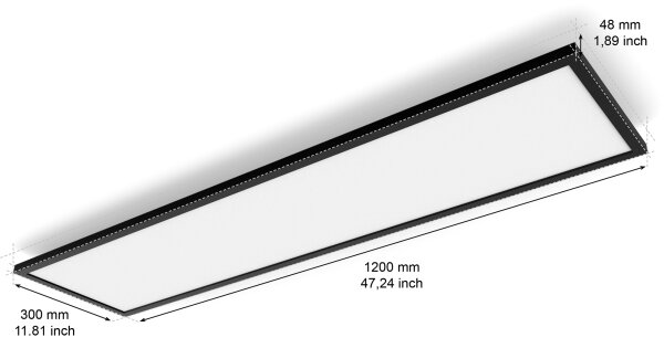 Philips Hue AURELLE LED 39W stropní stmívatelné svítidlo 120x30 cm černé