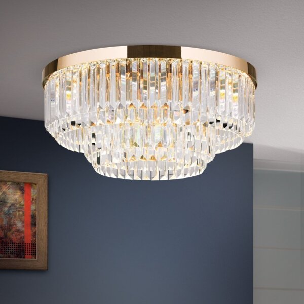 Orion - LED кристално осветление PRISM LED/80W/230V пр.55 см 24K злато