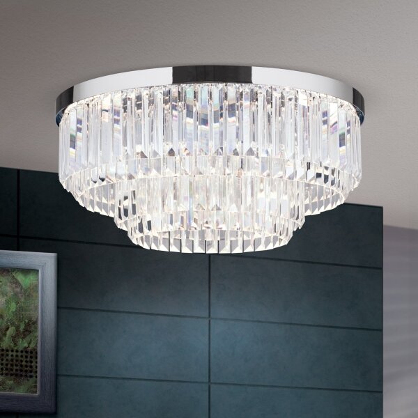 Orion - LED кристално осветително тяло PRISM LED/80W/230V пр. 55 см хром