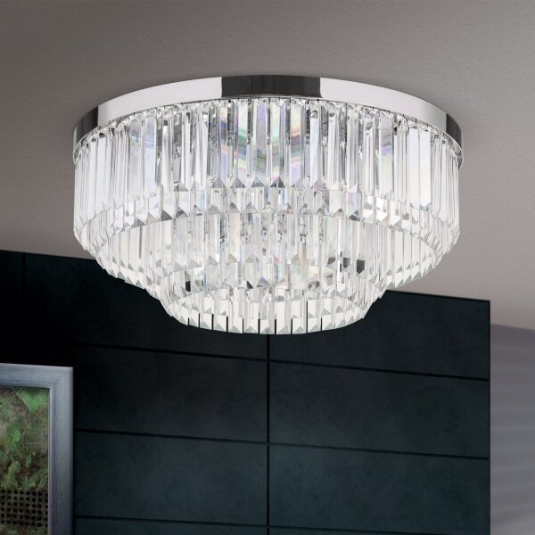Orion - LED кристално осветително тяло PRISM LED/80W/230V пр. 55 см хром