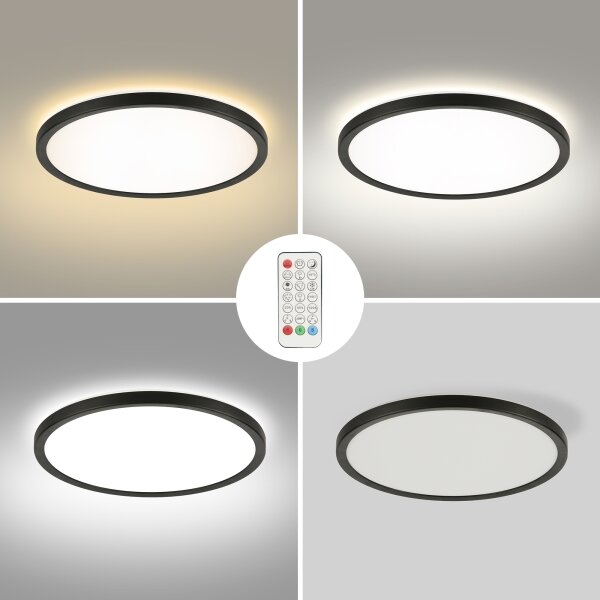 Brilagi - LED RGB димируемо осветително тяло ULTRA SLIM LED/18W/230V Ø 30 см, черно + дистанционно управление