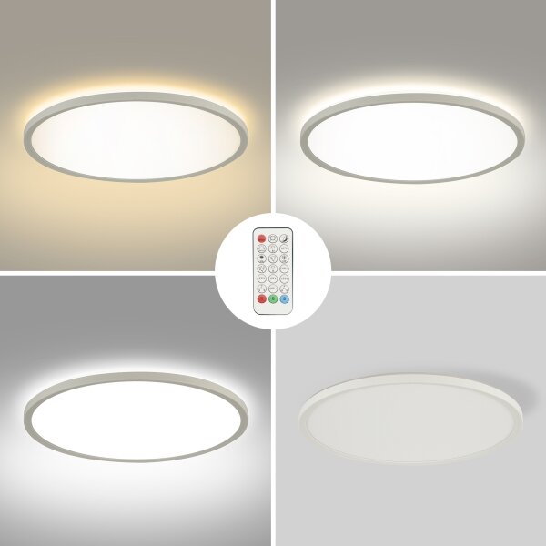 Brilagi - LED RGB димируемо осветително тяло ултра тънко LED/18W/230V Ø 30 см бяло + дистанционно управление