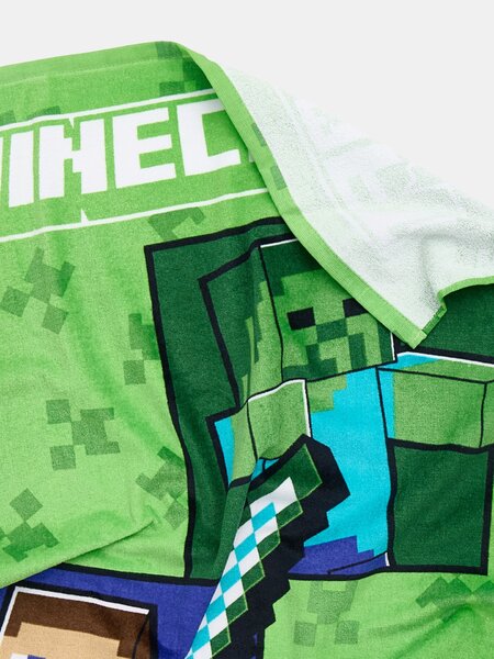 Sinsay - Детска хавлиена кърпа за баня от памук Minecraft - зeлeн
