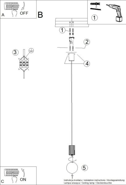 Sollux SL.1709 - Пендел HALO 1xG9/8W/230V Ø 12 см бял