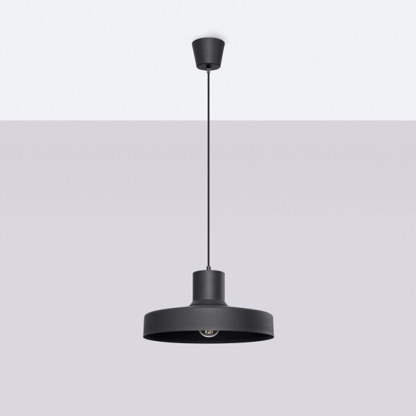 Sollux SL.1703 - Пендел BILO 1xE27/15W/230V Ø 35 см черен