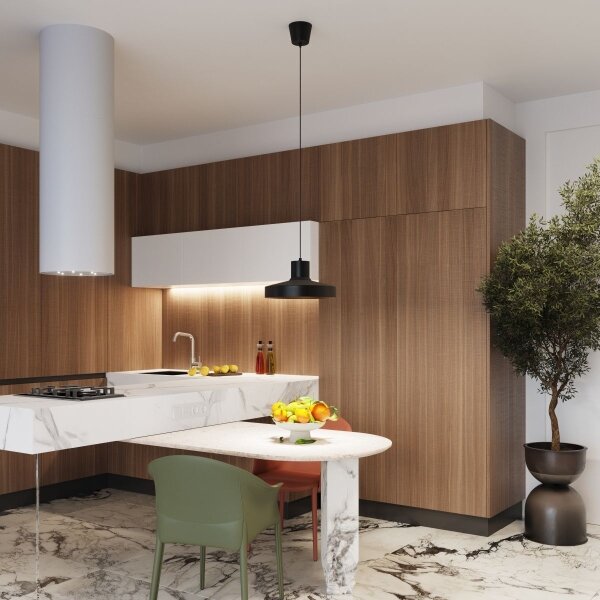 Sollux SL.1703 - Пендел BILO 1xE27/15W/230V Ø 35 см черен