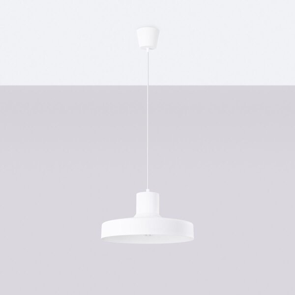 Sollux SL.1702 - Пендел BILO 1xE27/15W/230V Ø 35 см бял