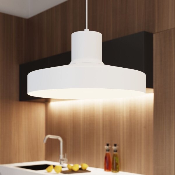Sollux SL.1702 - Пендел BILO 1xE27/15W/230V Ø 35 см бял