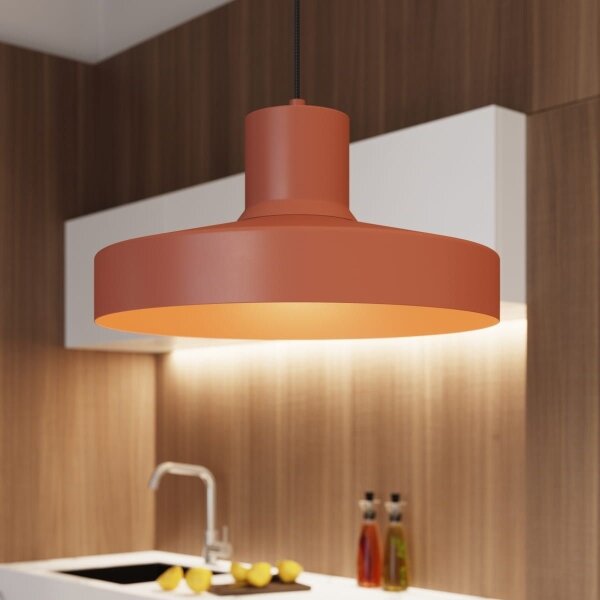 Sollux SL.1706 - Пендел BILO 1xE27/15W/230V Ø 35 см оранжев