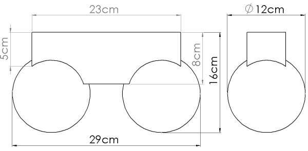 Sollux SL.1683 - Плафон BULBO 2xG9/8W/230V бук/бял