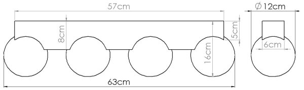 Sollux SL.1685 - Плафон BULBO 4xG9/8W/230V бук/бял