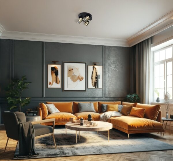 Kanlux 38963 - Спот LAURIN 3xGU10/10W/230V месинг/черен