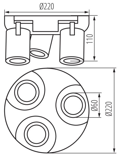 Kanlux 38963 - Спот LAURIN 3xGU10/10W/230V месинг/черен