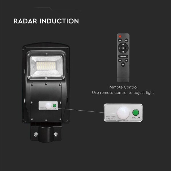LED соларна улична лампа 6W, 6000K, IP65, 5000 mAh с д/у