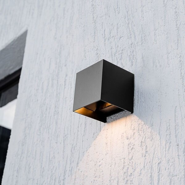 LED соларен стенен фенер с датчик LED/9W/3,7V 3000/4000/5000K IP65 черен