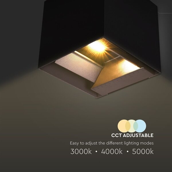 LED соларен стенен фенер с датчик LED/9W/3,7V 3000/4000/5000K IP65 черен