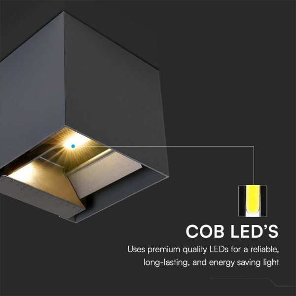 LED соларен стенен фенер с датчик LED/9W/3,7V 3000/4000/5000K IP65 черен