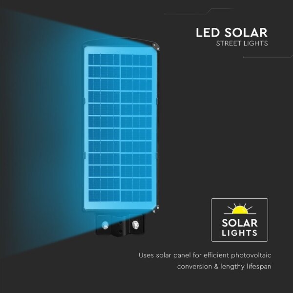 LED соларна улична лампа, димируема, 8W, 3.2V, 6000K, IP65, 9000 mAh + DO