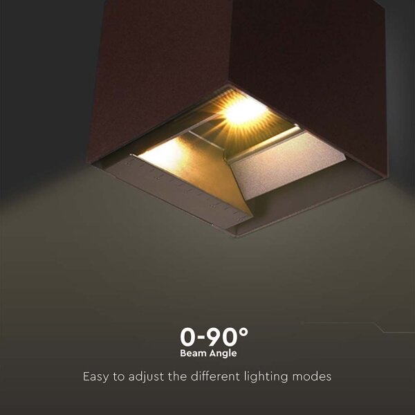 LED соларен стенен фенер с датчик LED/9W/3,7V 3000/4000/5000K IP65 кафяв