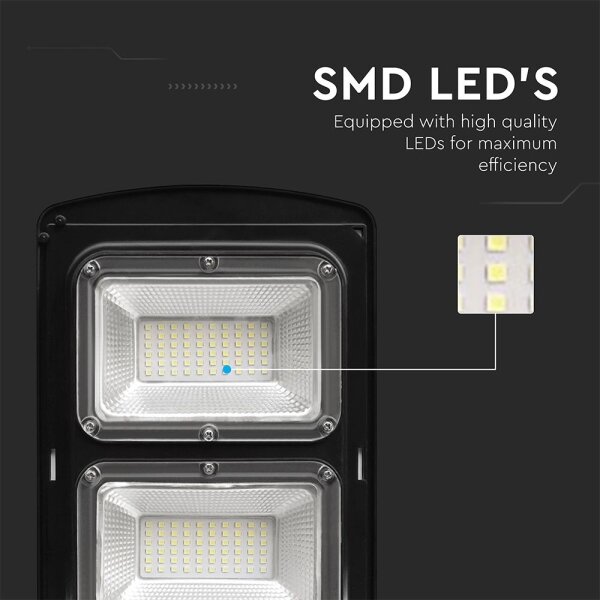 LED соларна улична лампа 12W, 6000K, IP65, 10000mAh с дистанционно