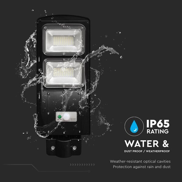 LED соларна улична лампа, димируема, 8W, 3.2V, 6000K, IP65, 9000 mAh + DO