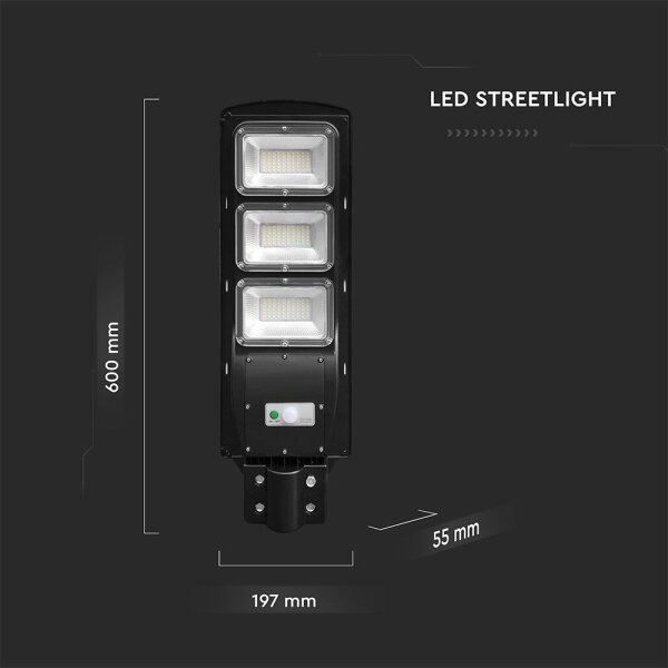 LED соларна улична лампа 12W, 6000K, IP65, 10000mAh с дистанционно