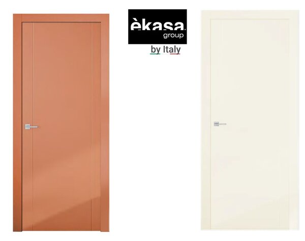 Интериорна врата с каса EKASA INCONTRI 80×210×12 см – Лява, Магнитна брава, Двуцветна Ambra/Panna