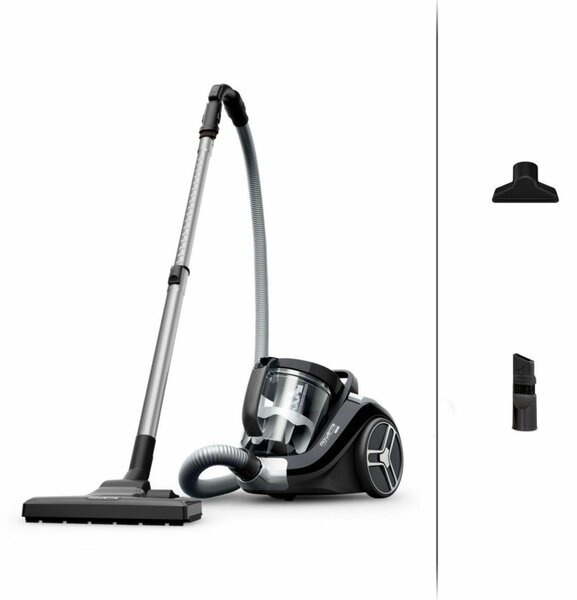 Прахосмукачка Rowenta Compact Power XXL (RO4B25EA), без торба, 750W, 2500ml капацитет на контейнера, 3 нива на филтрация, черна
