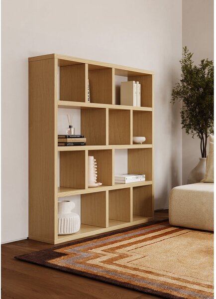 Кафява библиотека от декор от дъб 150x159 cm Berlin – TemaHome