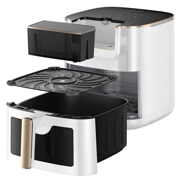 Фритюрник с горещ въздух Dreame AF30, 2300W, 7 л, 12 програми, 50-200°C, Dual-Source Cyclonic Heat, SmartSteam, LED, NTC, Бял