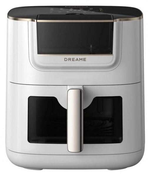 Фритюрник с горещ въздух Dreame AF30, 2300W, 7 л, 12 програми, 50-200°C, Dual-Source Cyclonic Heat, SmartSteam, LED, NTC, Бял