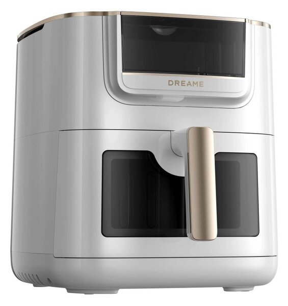 Фритюрник с горещ въздух Dreame AF30, 2300W, 7 л, 12 програми, 50-200°C, Dual-Source Cyclonic Heat, SmartSteam, LED, NTC, Бял