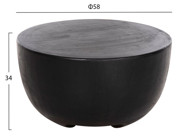 Помощна маса POMPU черен цвят Φ58x34см