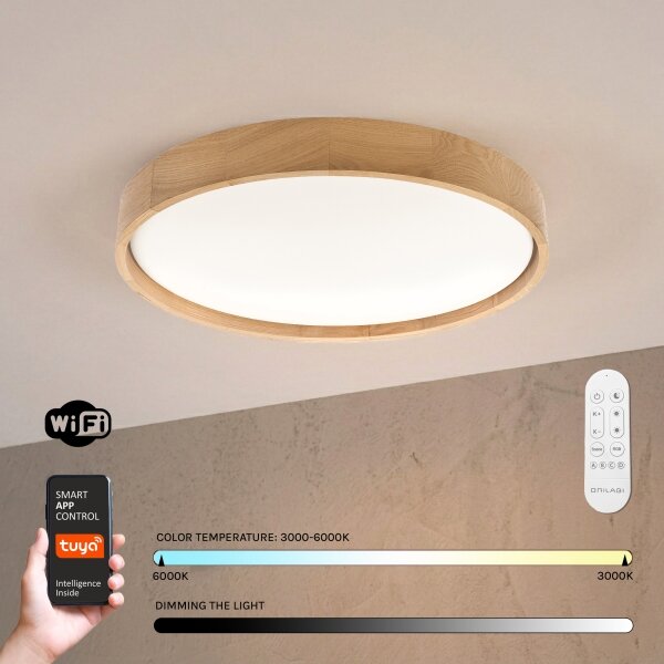 Brilagi - LED плафон MANAROLA SMART с възможност за димиране LED/36W/230V Ø 51 см + дистанционно управление