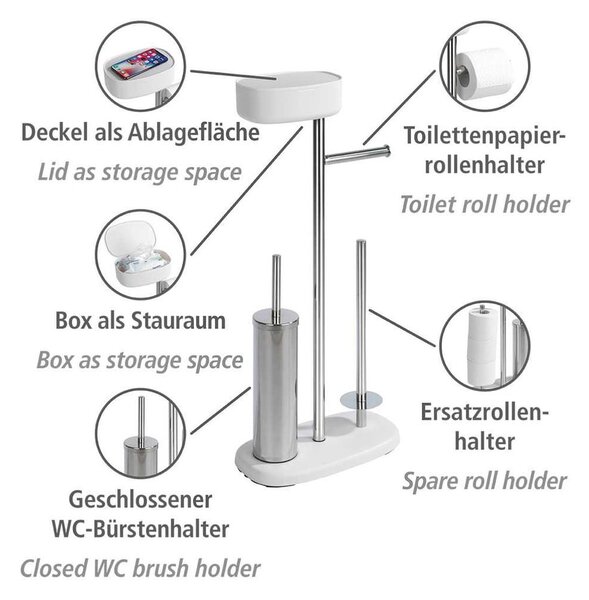 Стойка за тоалетна хартия с четка за тоалетна и отделение Rivazza - Wenko