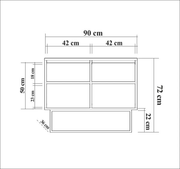 Шкафче от декор от орех в естествен цвят 90x72 cm Rodez – Kalune Design