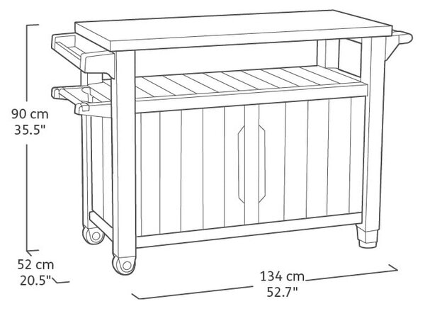 Сгъваема грил маса 134x52 cm Unity – Keter
