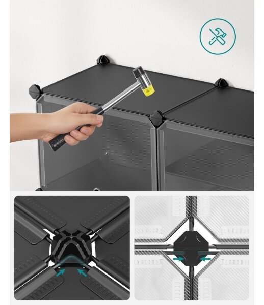 Модулен стелаж с отделения BOXIFY, черен