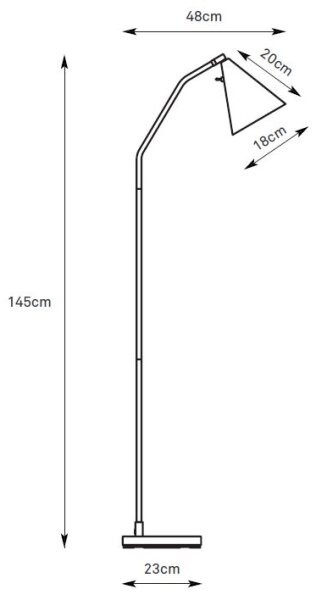 Markslöjd 108889 - LED димируема подова лампа FUNIL LED/4,9W/230V черна