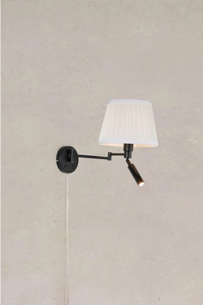 Markslöjd 109016- LED стенна лампа PIVOT 1xE27/40W/230V + LED/4W кремава/черна