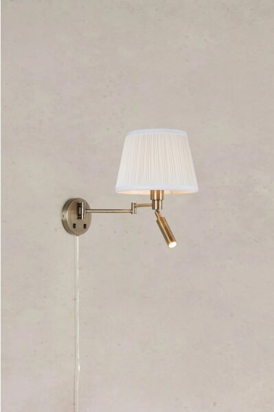 Markslöjd 109017- LED стенна лампа PIVOT 1xE27/40W/230V + LED/4W кремава/месинг