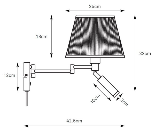 Markslöjd 109016- LED стенна лампа PIVOT 1xE27/40W/230V + LED/4W кремава/черна