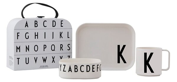 Детски комплект за хранене от 3 части с калъф Classics K A-Z - Design Letters