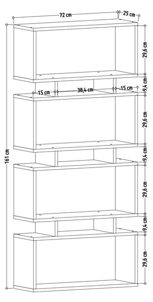 Библиотека от декор от дъб естествена 72x25 cm Langdon – Kalune Design