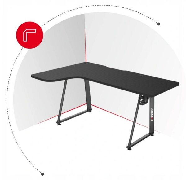 Просторно ъглово гейминг бюро в черно