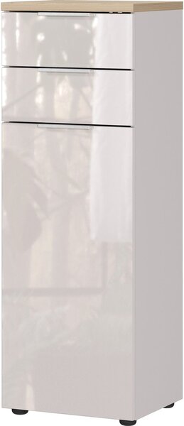Кремав гланцов висок/тесен шкаф за баня 39x112 cm Tavira – Germania
