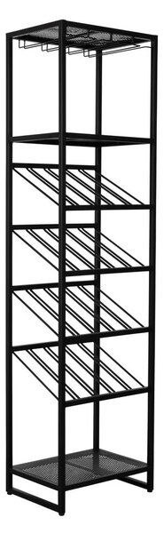 Черна метална стойка за вино за 20 бутилки, 48x180 cm Cantor - Zuiver