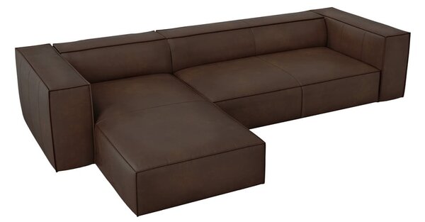 Ъглов диван от тъмнокафява кожа (ляв ъгъл) Madame - Windsor & Co Sofas