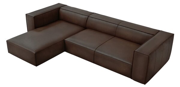 Ъглов диван от тъмнокафява кожа (ляв ъгъл) Madame - Windsor & Co Sofas