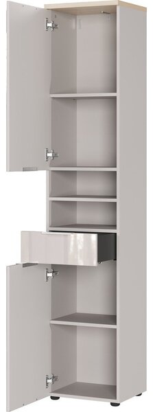 Кремав гланцов висок/тесен шкаф за баня 39x190 cm Tavira – Germania